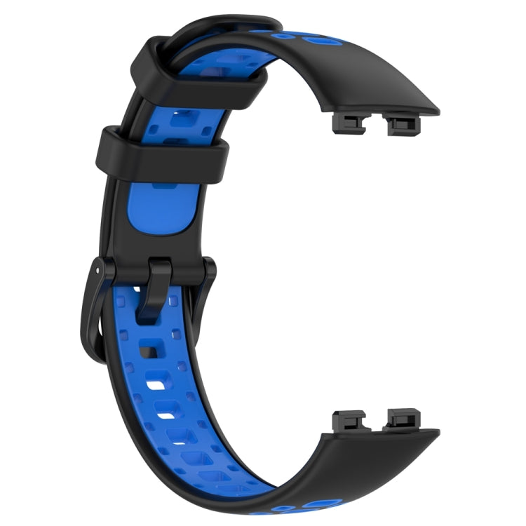 For Huawei Band 8 Two Color Silicone Replacement Watch Band(Black Blue) - Watch Bands by PMC Jewellery | Online Shopping South Africa | PMC Jewellery