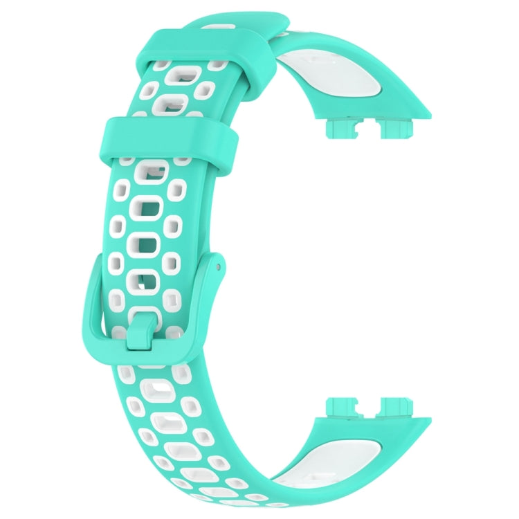 For Huawei Band 8 Two Color Silicone Replacement Watch Band(Cyan White) - Watch Bands by PMC TechLife | Online Shopping South Africa | PMC TechLife