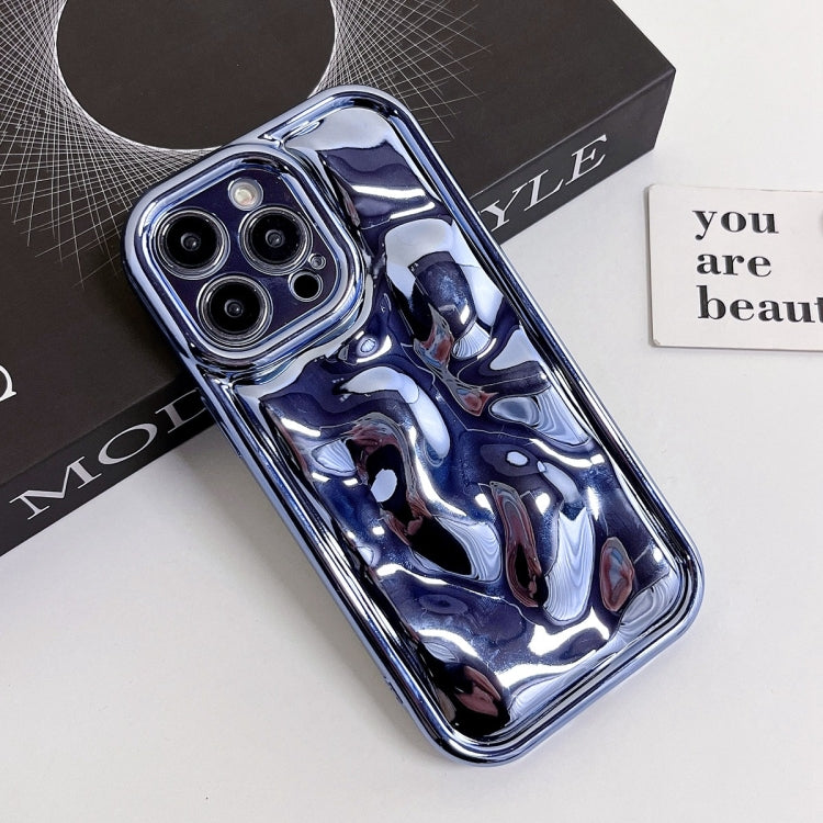 For iPhone 12 Electroplating Meteorite Texture TPU Phone Case(Blue) - free shipping - PMC TechLife - Order now!