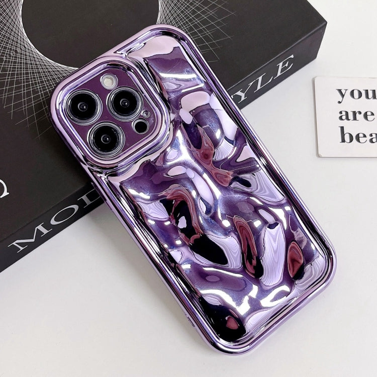 For iPhone 12 Pro Electroplating Meteorite Texture TPU Phone Case(Purple) - iPhone 12 / 12 Pro Cases by PMC Jewellery | Online Shopping South Africa | PMC Jewellery