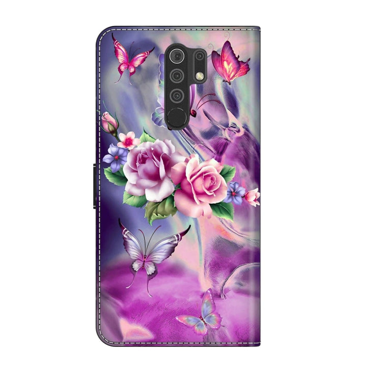 For Xiaomi Redmi 9 Crystal 3D Shockproof Protective Leather Phone Case(Butterfly) - Xiaomi Cases by PMC Jewellery | Online Shopping South Africa | PMC Jewellery