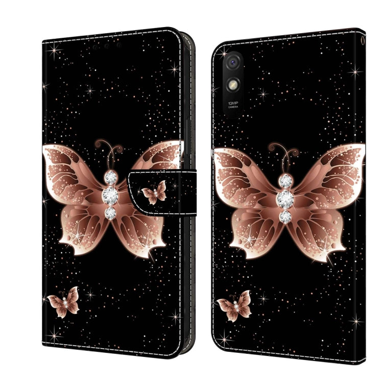For Xiaomi Redmi 9A Crystal 3D Shockproof Protective Leather Phone Case(Pink Diamond Butterfly) - free shipping - PMC TechLife - Order now!