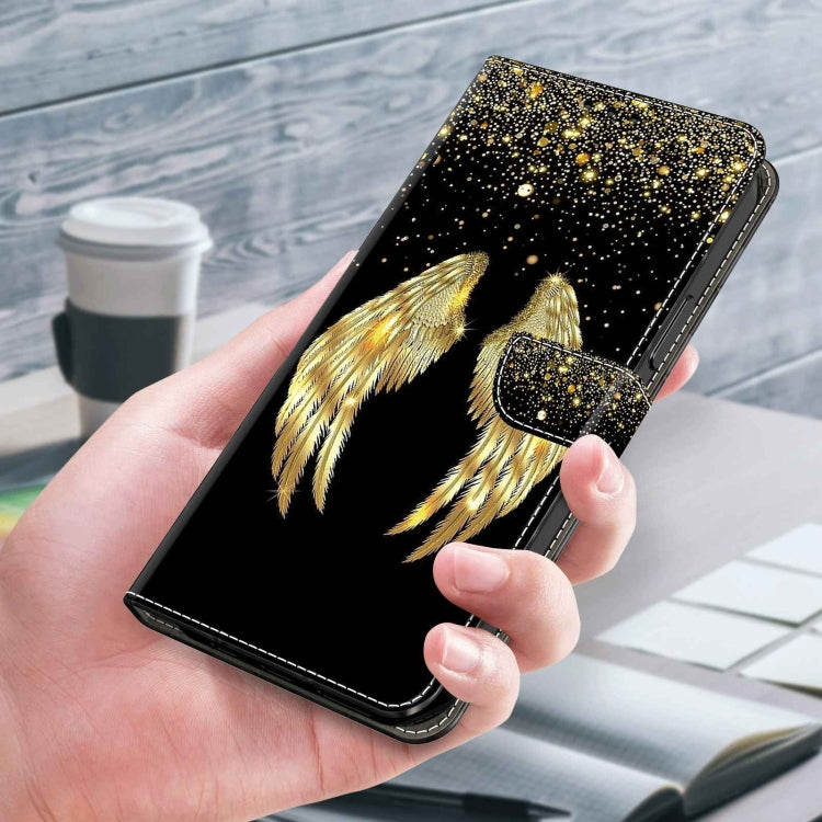 For Xiaomi Redmi 9A Crystal 3D Shockproof Protective Leather Phone Case(Golden Wings) - Xiaomi Cases by PMC Jewellery | Online Shopping South Africa | PMC Jewellery