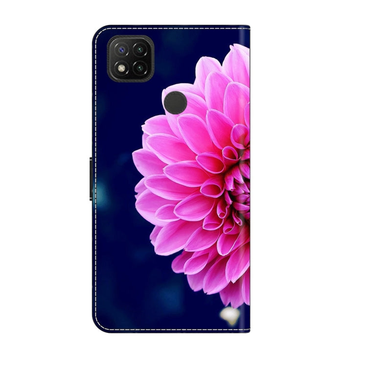 For Xiaomi Redmi 9C Crystal 3D Shockproof Protective Leather Phone Case(Pink Petals) - Xiaomi Cases by PMC Jewellery | Online Shopping South Africa | PMC Jewellery