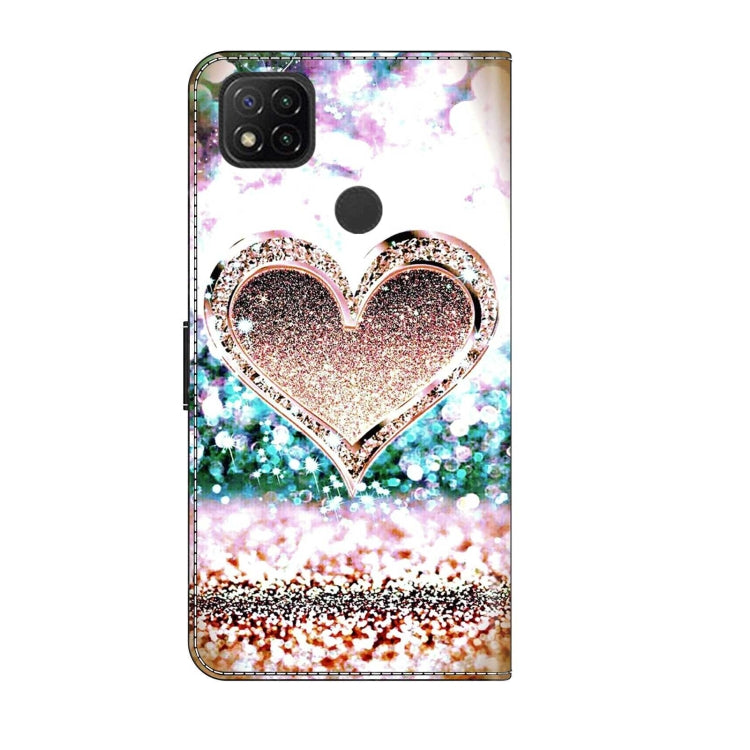 For Xiaomi Redmi 9C Crystal 3D Shockproof Protective Leather Phone Case(Pink Diamond Heart) - free shipping - PMC TechLife - Order now!