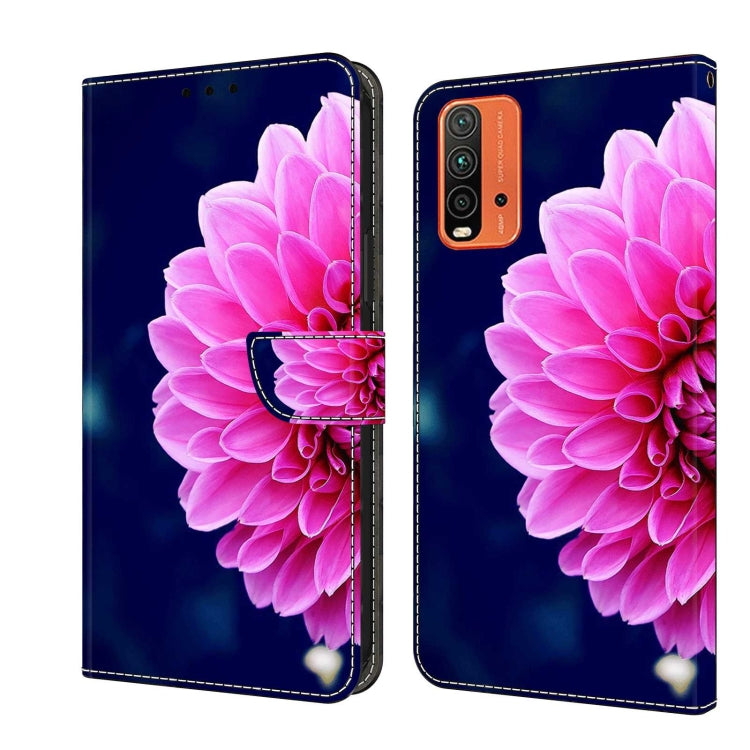 For Xiaomi Redmi 9T Crystal 3D Shockproof Protective Leather Phone Case(Pink Petals) - free shipping - PMC TechLife - Order now!