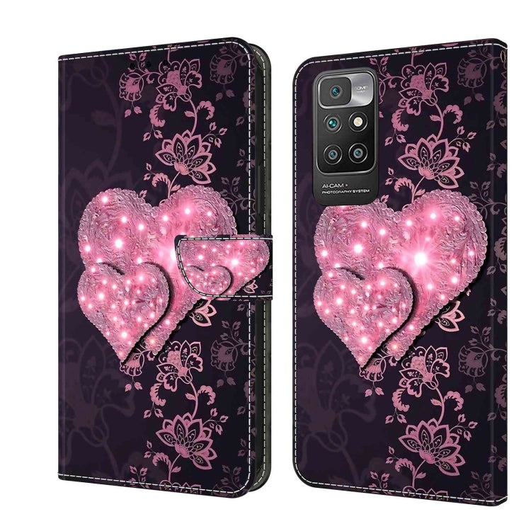 For Xiaomi Redmi 10 Crystal 3D Shockproof Protective Leather Phone Case(Lace Love) - Xiaomi Cases by PMC Jewellery | Online Shopping South Africa | PMC Jewellery