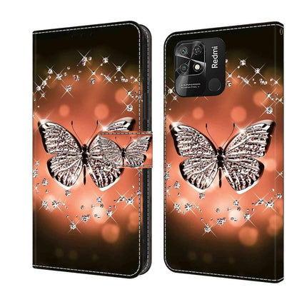 For Xiaomi Redmi 10C Crystal 3D Shockproof Protective Leather Phone Case(Crystal Butterfly) - Xiaomi Cases by PMC Jewellery | Online Shopping South Africa | PMC Jewellery