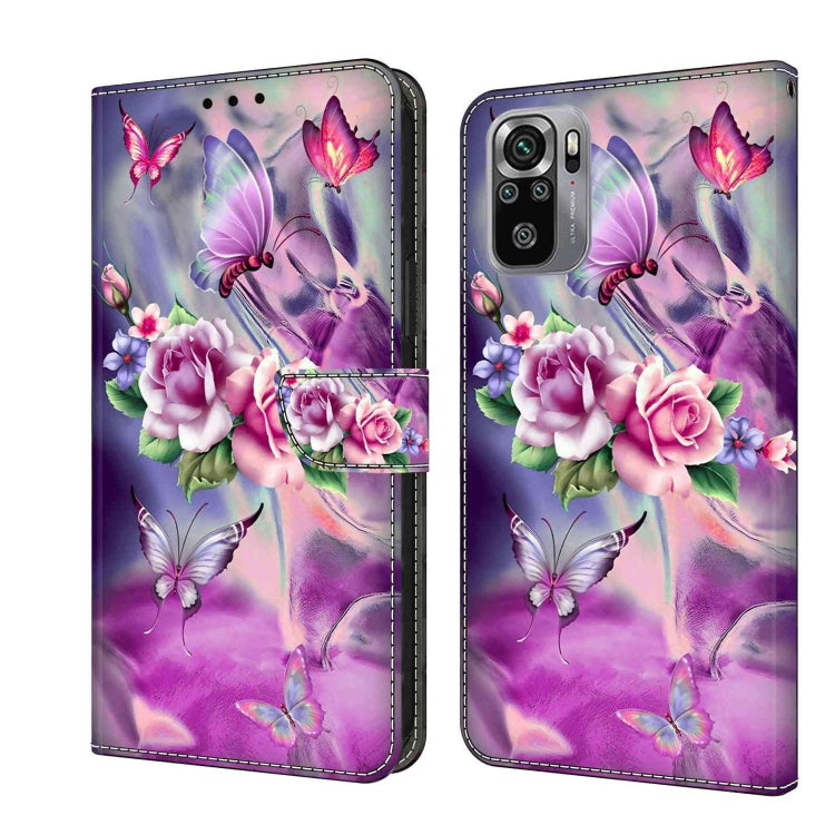 For Xiaomi Redmi Note 10 4G Crystal 3D Shockproof Protective Leather Phone Case(Butterfly) - Xiaomi Cases by PMC Jewellery | Online Shopping South Africa | PMC Jewellery