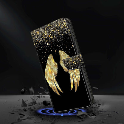 For Xiaomi Redmi Note 10 4G Crystal 3D Shockproof Protective Leather Phone Case(Golden Wings) - Xiaomi Cases by PMC Jewellery | Online Shopping South Africa | PMC Jewellery