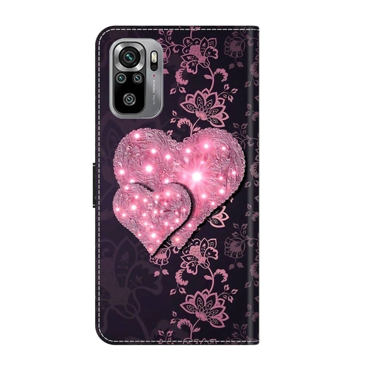 For Xiaomi Redmi Note 10 4G Crystal 3D Shockproof Protective Leather Phone Case(Lace Love) - free shipping - PMC TechLife - Order now!