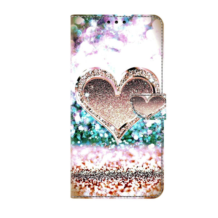 For Xiaomi Redmi Note 10 5G Crystal 3D Shockproof Protective Leather Phone Case(Pink Diamond Heart) - Xiaomi Cases by PMC Jewellery | Online Shopping South Africa | PMC Jewellery