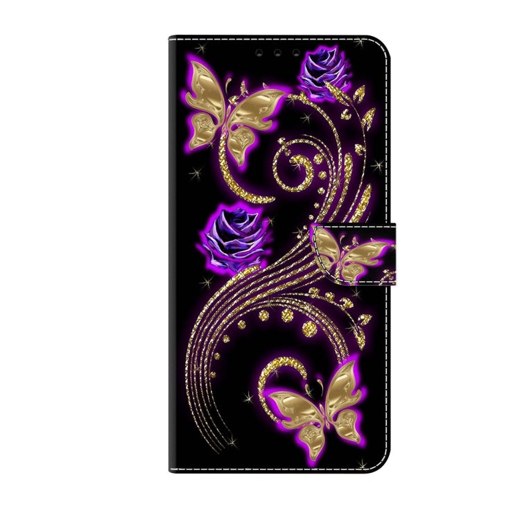 For Xiaomi Redmi Note 11 Global Crystal 3D Shockproof Protective Leather Phone Case(Purple Flower Butterfly) - Xiaomi Cases by PMC Jewellery | Online Shopping South Africa | PMC Jewellery