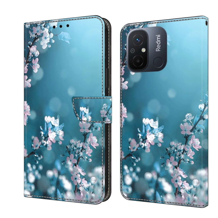 For Xiaomi Redmi 11A 4G / Redmi 12C Global Crystal 3D Shockproof Protective Leather Phone Case(Plum Flower) - free shipping - PMC TechLife - Order now!