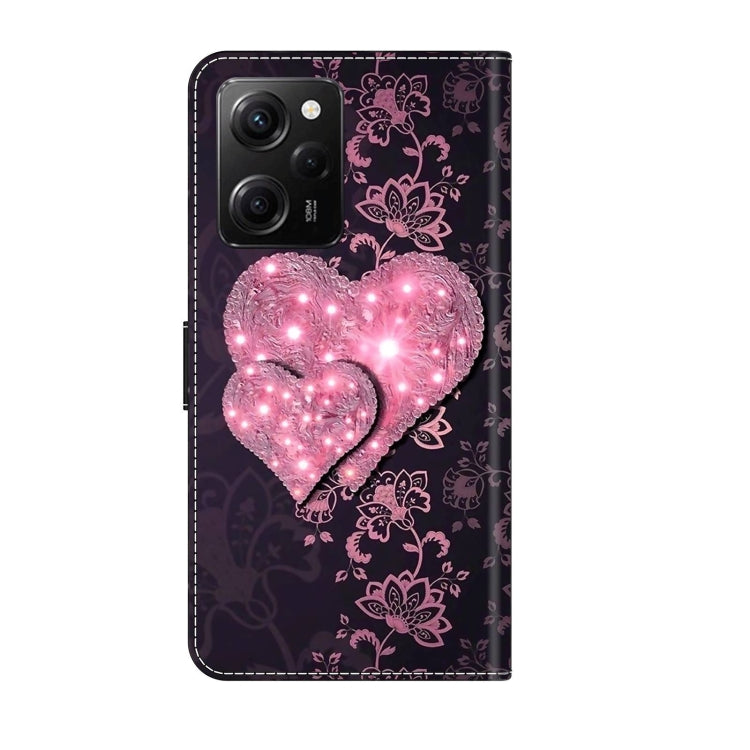 For Xiaomi Redmi Note 12 Pro Global Crystal 3D Shockproof Protective Leather Phone Case(Lace Love) - Xiaomi Cases by PMC Jewellery | Online Shopping South Africa | PMC Jewellery