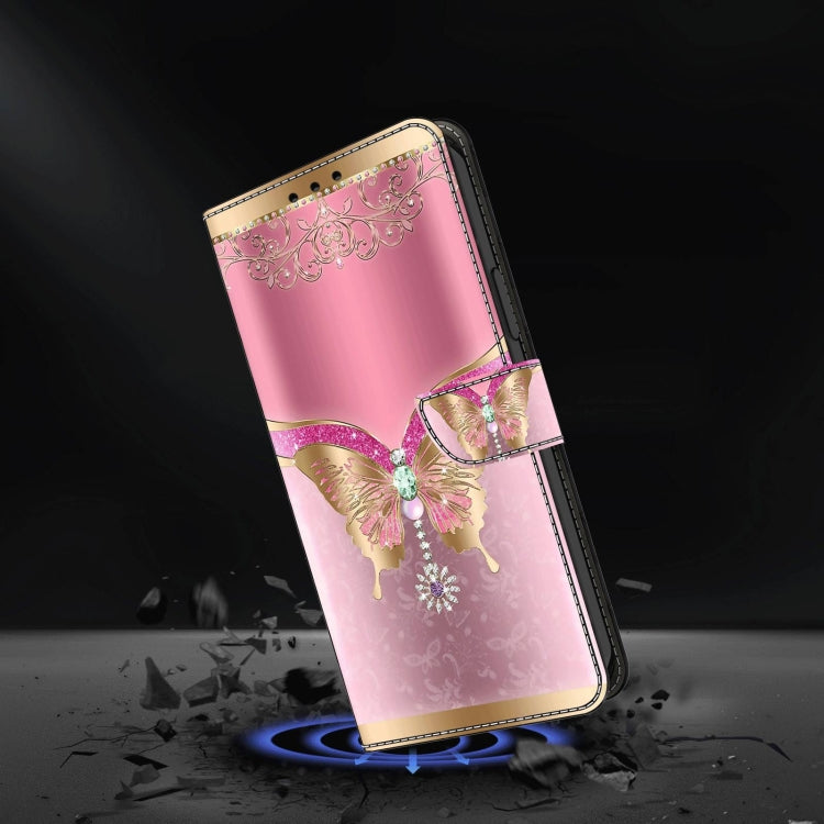 For Xiaomi Redmi Note 12 Pro+ Crystal 3D Shockproof Protective Leather Phone Case(Pink Bottom Butterfly) - free shipping - PMC TechLife - Order now!