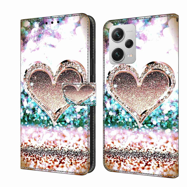 For Xiaomi Redmi Note 12 Pro+ Crystal 3D Shockproof Protective Leather Phone Case(Pink Diamond Heart) - free shipping - PMC TechLife - Order now!