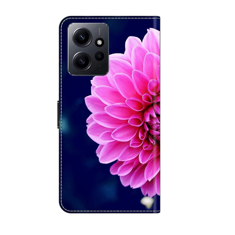 For Xiaomi Redmi Note 12 4G Crystal 3D Shockproof Protective Leather Phone Case(Pink Petals) - free shipping - PMC TechLife - Order now!