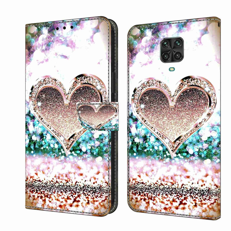 For Xiaomi Redmi Note 9 Pro Crystal 3D Shockproof Protective Leather Phone Case(Pink Diamond Heart) - free shipping - PMC TechLife - Order now!