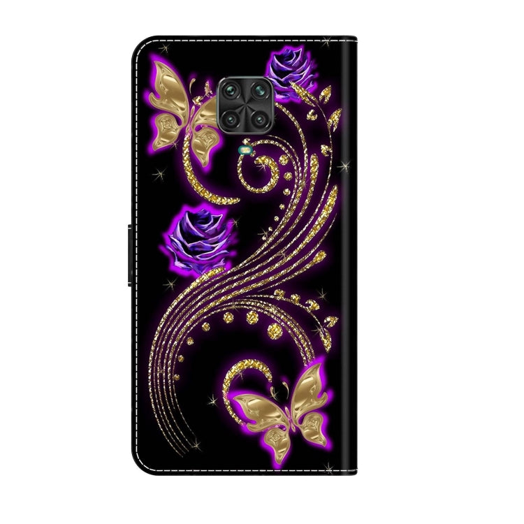 For Xiaomi Redmi Note 9 Pro Crystal 3D Shockproof Protective Leather Phone Case(Purple Flower Butterfly) - free shipping - PMC TechLife - Order now!