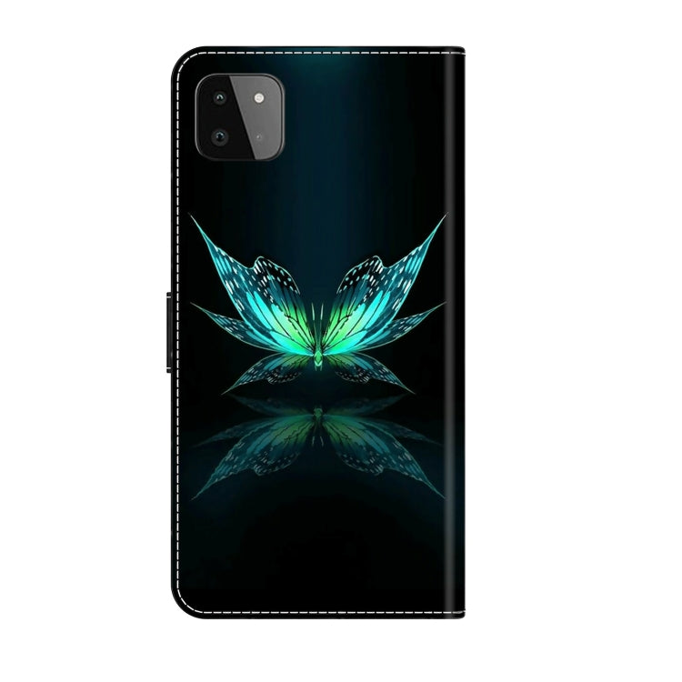 For Samsung Galaxy A22 5G Crystal 3D Shockproof Protective Leather Phone Case(Reflection Dutterfly) - free shipping - PMC TechLife - Order now!