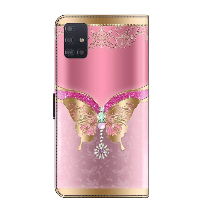 For Samsung Galaxy A51 4G Crystal 3D Shockproof Protective Leather Phone Case(Pink Bottom Butterfly) - free shipping - PMC TechLife - Order now!