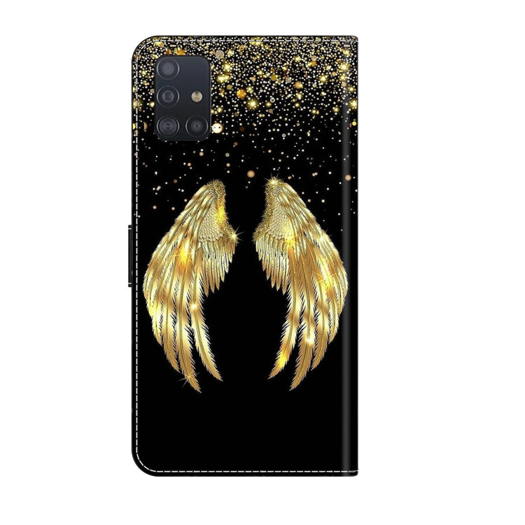 For Samsung Galaxy A71 4G Crystal 3D Shockproof Protective Leather Phone Case(Golden Wings) - free shipping - PMC TechLife - Order now!