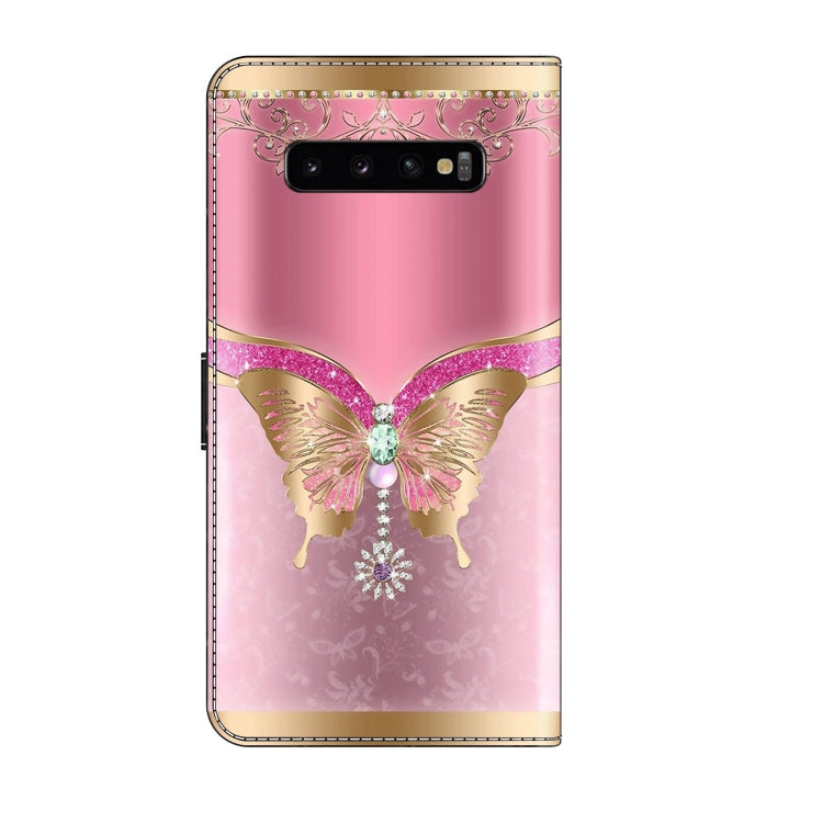 For Samsung Galaxy S10+ Crystal 3D Shockproof Protective Leather Phone Case(Pink Bottom Butterfly) - free shipping - PMC TechLife - Order now!