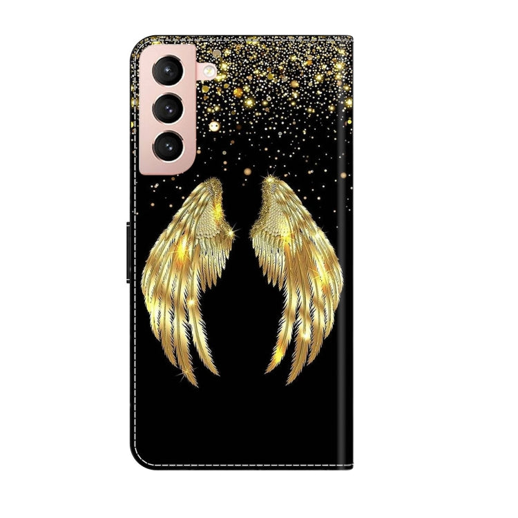 For Samsung Galaxy S21 Crystal 3D Shockproof Protective Leather Phone Case(Golden Wings) - free shipping - PMC TechLife - Order now!