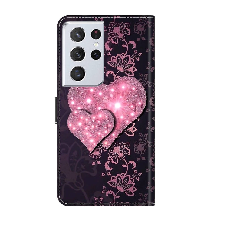 For Samsung Galaxy S21 Ultra Crystal 3D Shockproof Protective Leather Phone Case(Lace Love) - free shipping - PMC TechLife - Order now!