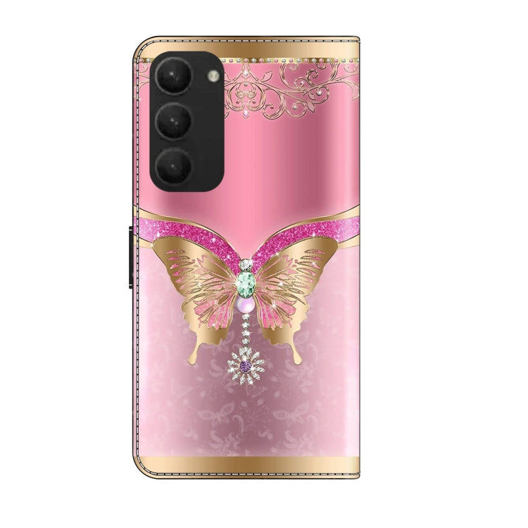 For Samsung Galaxy S23+ Crystal 3D Shockproof Protective Leather Phone Case(Pink Bottom Butterfly) - free shipping - PMC TechLife - Order now!