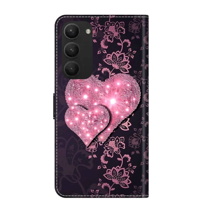 For Samsung Galaxy S23+ Crystal 3D Shockproof Protective Leather Phone Case(Lace Love) - free shipping - PMC TechLife - Order now!