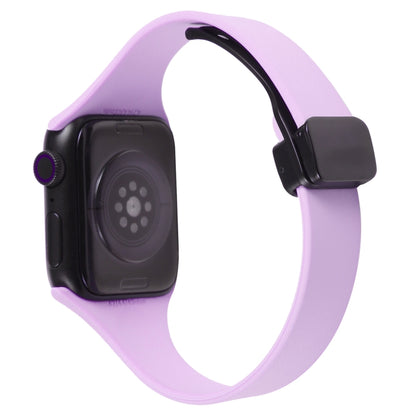 For Apple Watch Ultra 49mm Magnetic Buckle Slim Silicone Watch Band(Lavender) - Watch Bands by PMC Jewellery | Online Shopping South Africa | PMC Jewellery