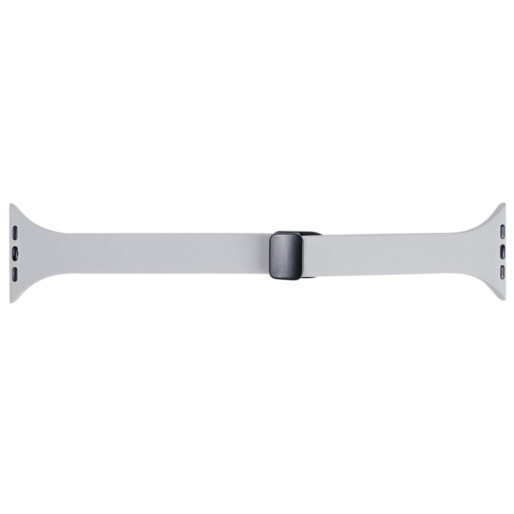 For Apple Watch 8 41mm Magnetic Buckle Slim Silicone Watch Band(Light Grey) - Watch Bands by PMC TechLife | Online Shopping South Africa | PMC TechLife