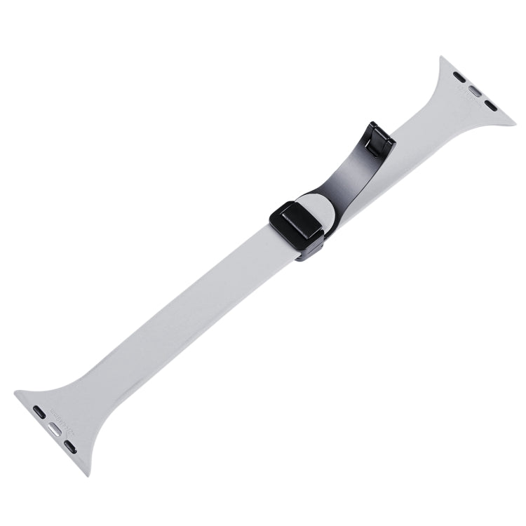 For Apple Watch 8 41mm Magnetic Buckle Slim Silicone Watch Band(Light Grey) - Watch Bands by PMC TechLife | Online Shopping South Africa | PMC TechLife