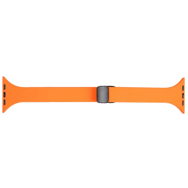 For Apple Watch SE 2022 40mm Magnetic Buckle Slim Silicone Watch Band(Orange) - Watch Bands by PMC Jewellery | Online Shopping South Africa | PMC Jewellery