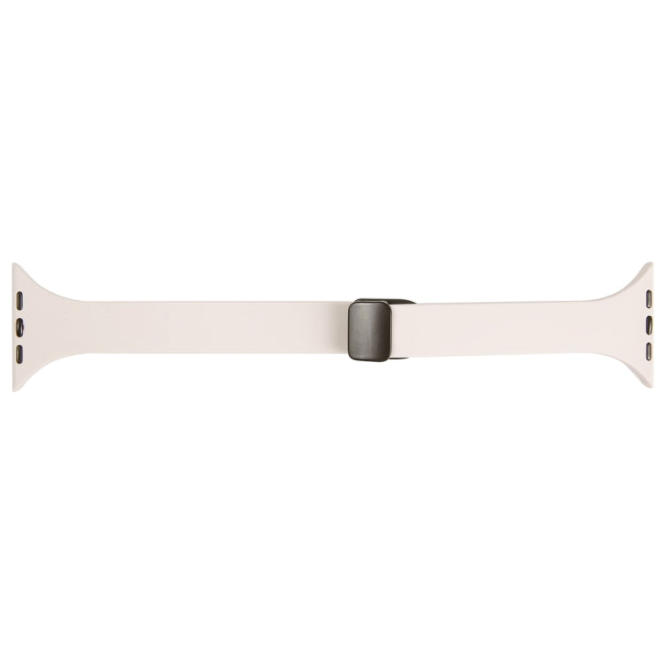 For Apple Watch 7 41mm Magnetic Buckle Slim Silicone Watch Band(Starlight) - Watch Bands by PMC TechLife | Online Shopping South Africa | PMC TechLife