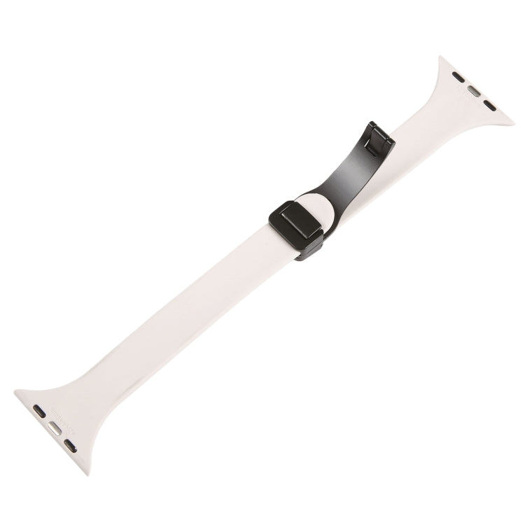 For Apple Watch 7 45mm Magnetic Buckle Slim Silicone Watch Band(Starlight) - Watch Bands by PMC TechLife | Online Shopping South Africa | PMC TechLife
