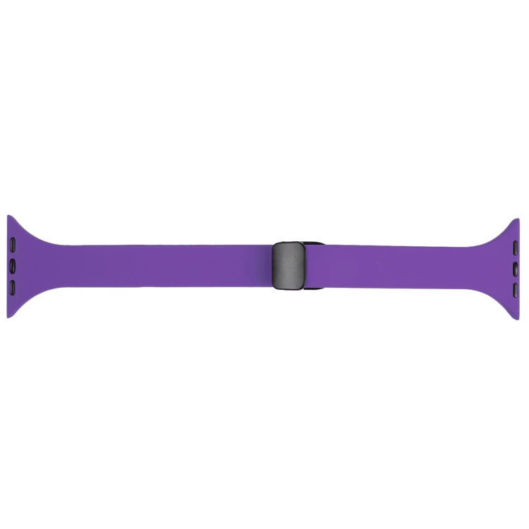 For Apple Watch 5 44mm Magnetic Buckle Slim Silicone Watch Band(Dark Purple) - Watch Bands by PMC Jewellery | Online Shopping South Africa | PMC Jewellery