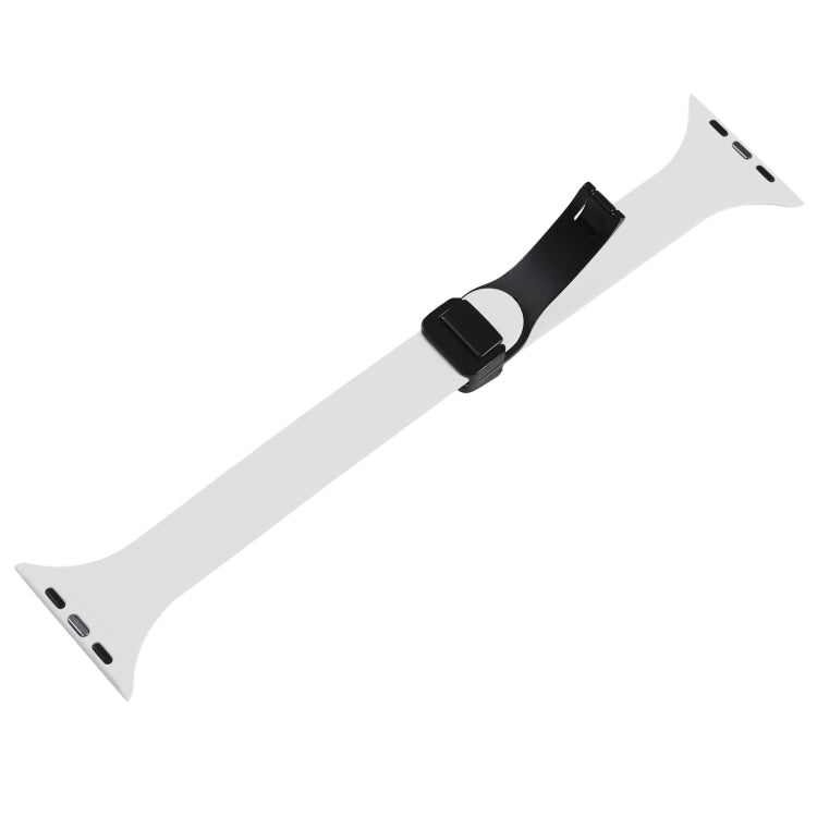 For Apple Watch 4 40mm Magnetic Buckle Slim Silicone Watch Band(White) - Watch Bands by PMC TechLife | Online Shopping South Africa | PMC TechLife