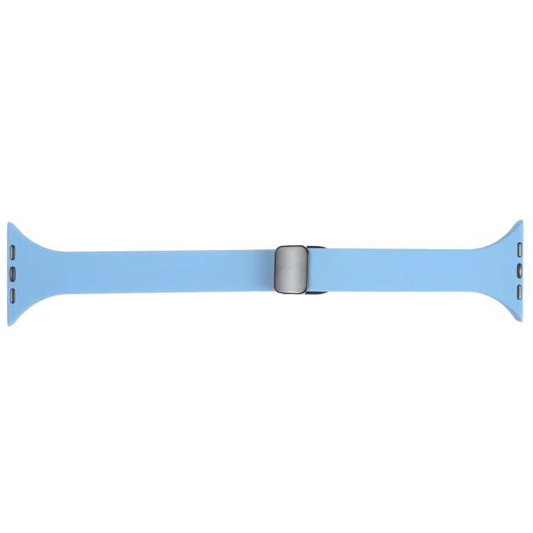 For Apple Watch 4 40mm Magnetic Buckle Slim Silicone Watch Band(Light Blue) - Watch Bands by PMC TechLife | Online Shopping South Africa | PMC TechLife
