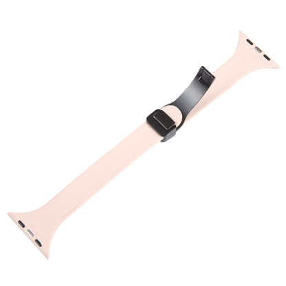 For Apple Watch 4 40mm Magnetic Buckle Slim Silicone Watch Band(Pink) - Watch Bands by PMC Jewellery | Online Shopping South Africa | PMC Jewellery