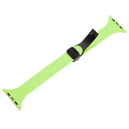 For Apple Watch 3 38mm Magnetic Buckle Slim Silicone Watch Band(Green) - Watch Bands by PMC Jewellery | Online Shopping South Africa | PMC Jewellery