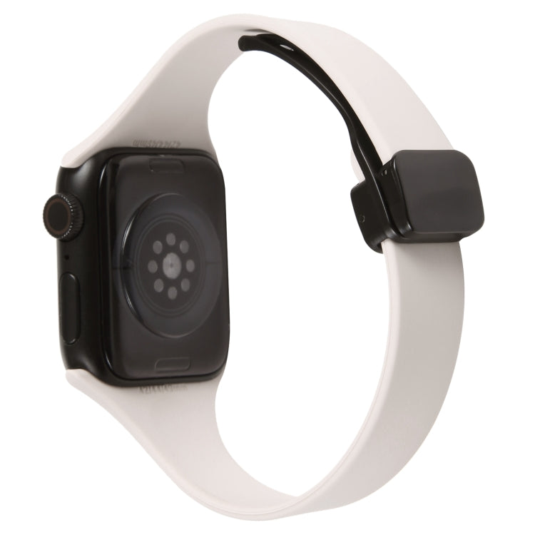 For Apple Watch 3 38mm Magnetic Buckle Slim Silicone Watch Band(Starlight) - Watch Bands by PMC TechLife | Online Shopping South Africa | PMC TechLife