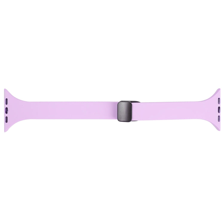 For Apple Watch 3 38mm Magnetic Buckle Slim Silicone Watch Band(Lavender) - Watch Bands by PMC Jewellery | Online Shopping South Africa | PMC Jewellery