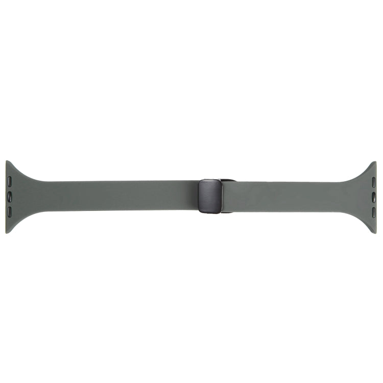 For Apple Watch 3 38mm Magnetic Buckle Slim Silicone Watch Band(Army Green) - Watch Bands by PMC Jewellery | Online Shopping South Africa | PMC Jewellery