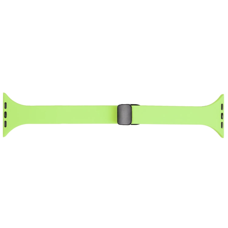 For Apple Watch 3 42mm Magnetic Buckle Slim Silicone Watch Band(Green) - Watch Bands by PMC Jewellery | Online Shopping South Africa | PMC Jewellery