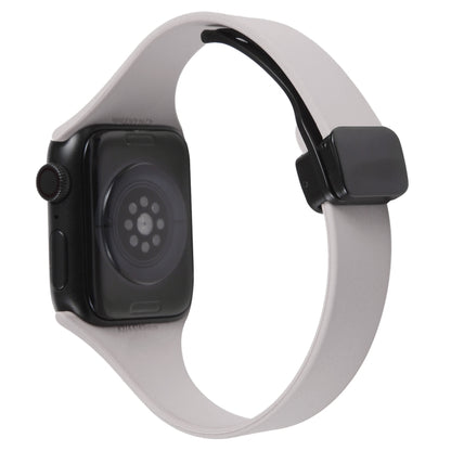 For Apple Watch 2 42mm Magnetic Buckle Slim Silicone Watch Band(Rock Grey) - Watch Bands by PMC Jewellery | Online Shopping South Africa | PMC Jewellery