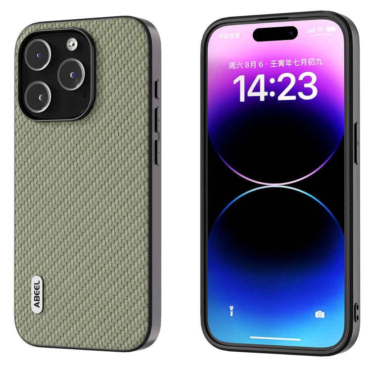 For iPhone 15 Pro Max ABEEL Carbon Fiber Texture Protective Phone Case(Green) - free shipping - PMC TechLife - Order now!