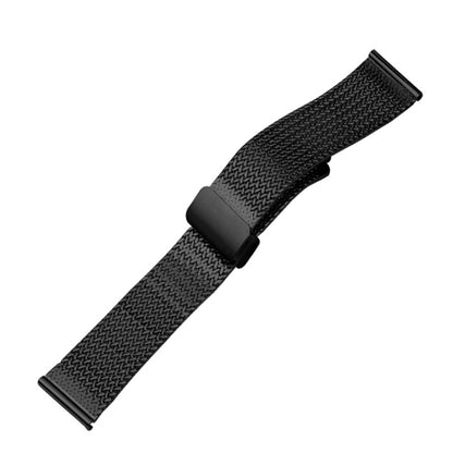 For Apple Watch SE 2022 40mm Magnetic Buckle Herringbone Mesh Metal Watch Band(Black) - Watch Bands by PMC Jewellery | Online Shopping South Africa | PMC Jewellery